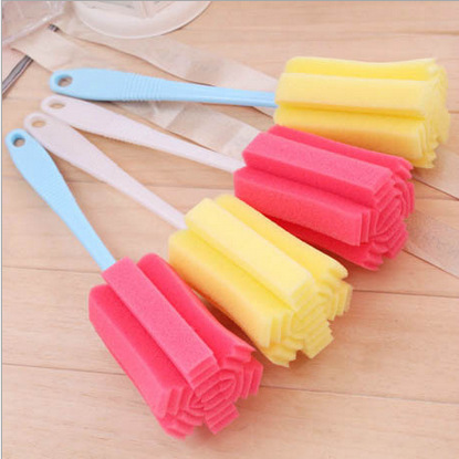 Directa de fábrica esponja Copa cepillo esponja botella de alimentación cepillo sin embalaje Copa cepillo Yiwu puerta a puerta entrega