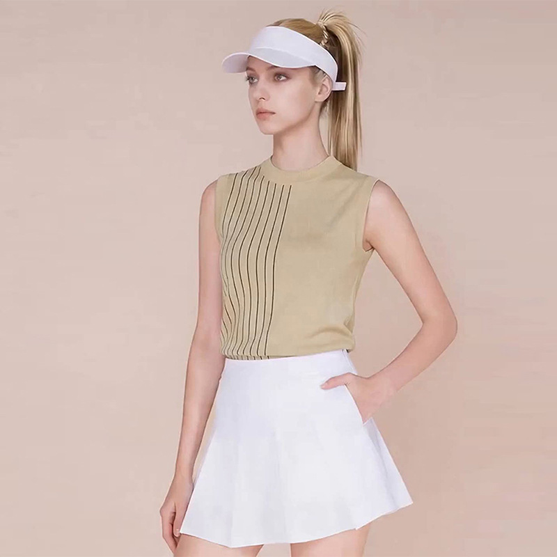 Customized Golf Vest for Women, Sleeveless Knit Top with Contrasting Vertical Stripes, Sun Protection, Breathable, Suitable for Daily Commuting, Slim Fit Customized Golf Vest for Women, Sleeveless Knit Top with Contrasting Vertical Stripes, Sun Protection, Breathable, Suitable for Daily Commuting, Slim Fit