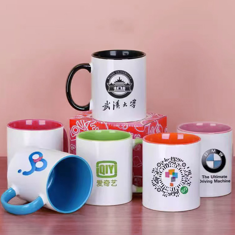 Taza de marca personalizada simple taza de porcelana blanca taza de recubrimiento de transferencia térmica taza de sublimación taza de regalo de festividad taza de publicidad fija