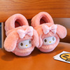 Demi-season cartoon children's slippers, cute non-slip keep warm footwear, suitable for teen, family style