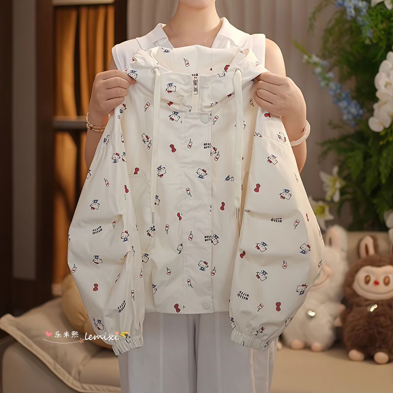 Girls Cartoon Soft Shell Jacket 2025 New Spring and Autumn Style Big Children's Hooded Windbreaker Zipper Cardigan Jacket