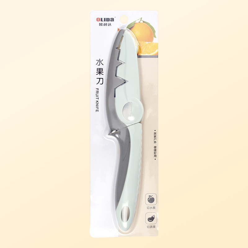 Cuchillo de fruta pequeño cocodrilo (verde con paquete)