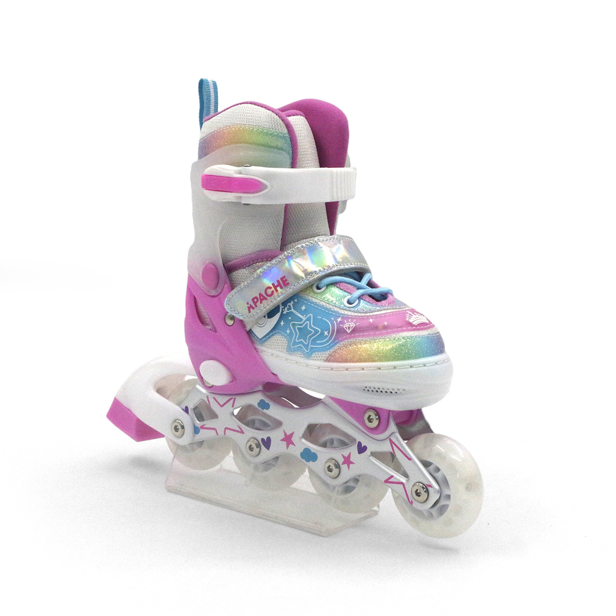 Cartoon Ice and Snow Princess Women's Children's Elastic Adjustable Inline Skates Adjustable Skates with Rear Brake Wholesale