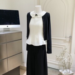 白色娃娃领背心女秋季开衫西裤休闲甜美千金三件套套装2025新款