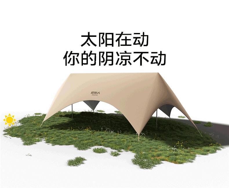 Primitive-Style New Quick-Open Canopy Tent for Outdoor Camping 2025 New Model Camping Sunshade with Black Glue Coating New Style Sun Shelter
