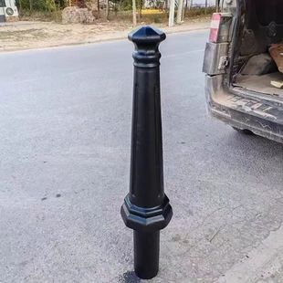 Cast Iron Octagonal Roman Column Square Car Stop Column Road Anti-Collision Isolation Road Pile Scenic Area Iron Chain Roman Column