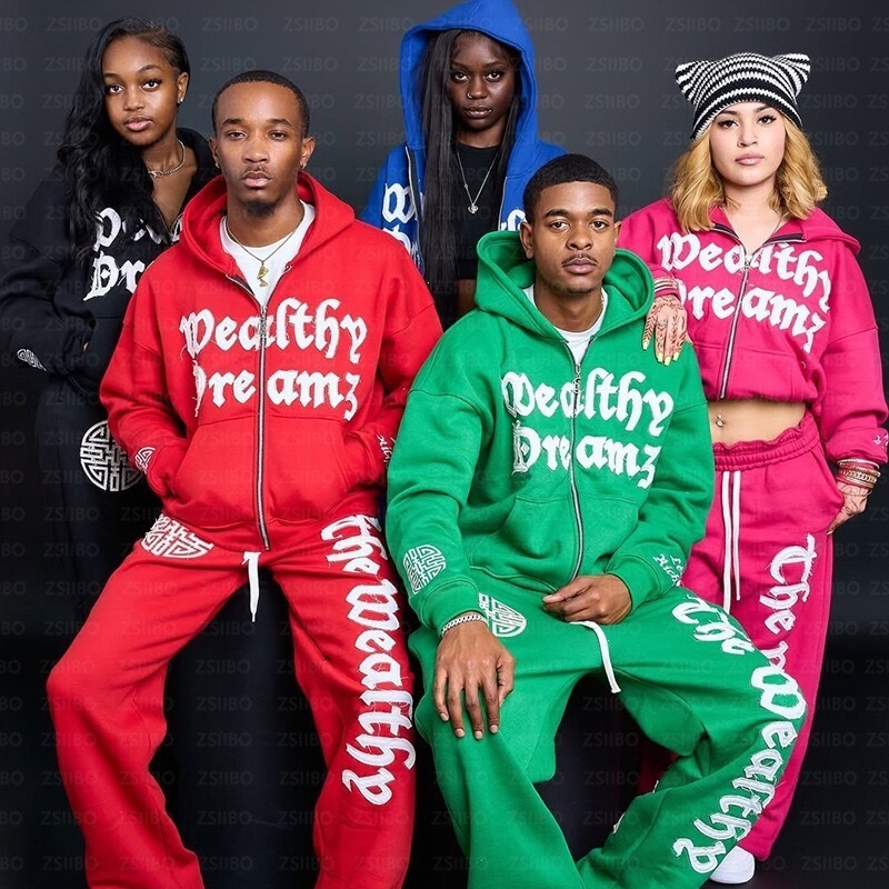 Cross-border e-commerce, new styles on AliExpress: men's and women's street-style, multi-colored printed hoodies with zippers, trendy European and American brand sweatshirts, and matching couple outfits Cross-border e-commerce, new styles on AliExpress: men's and women's street-style, multi-colored printed hoodies with zippers, trendy European and American brand sweatshirts, and matching couple outfits