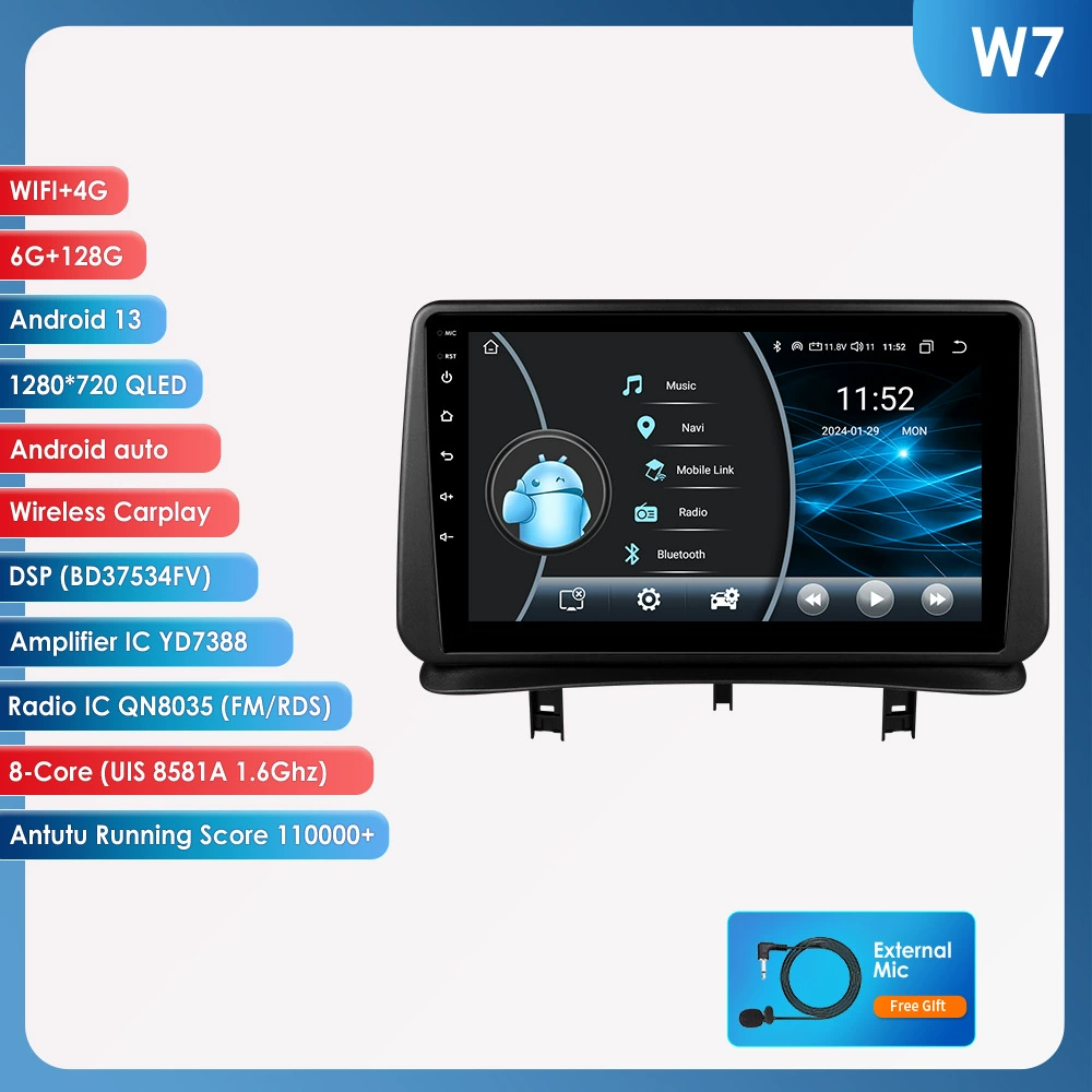 Кроссбордные товары 9 дюймов, подходит для 05-14 Renault Clio 3 Android GPS навигатор с большим экраном