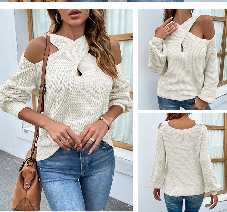 Women's Sweater Long Sleeve Sweaters & Cardigans Hollow Out Simple Style Solid Color display picture 4