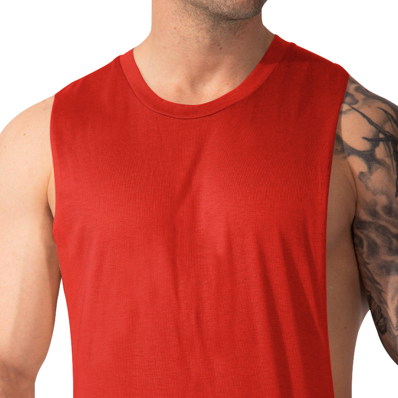 210g Weight Sleeveless Sleeve Length Cotton Blend, Polyester Fabric Type Regular Top Length Racerback Tank Tops Tops Type Casual Occasion Round Neck Neckline Loose Fit Type Solid Color Pattern Summer Season Men's Gender Simple Style Style Wholesale Men's Simple Style Solid Color Sleeveless Men's Tops 14