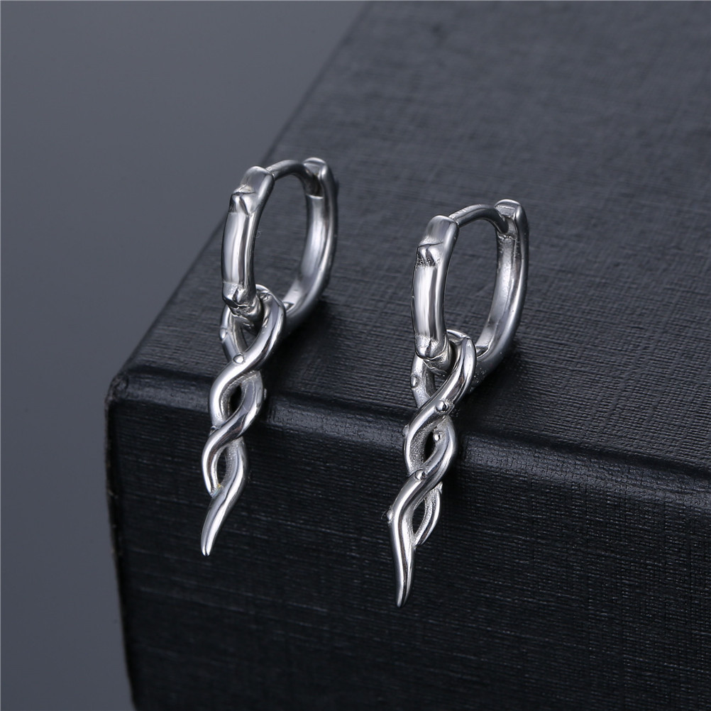 1 Piece Punk Geometric Titanium Steel Vacuum Plating Men'S Drop Earrings display picture 1