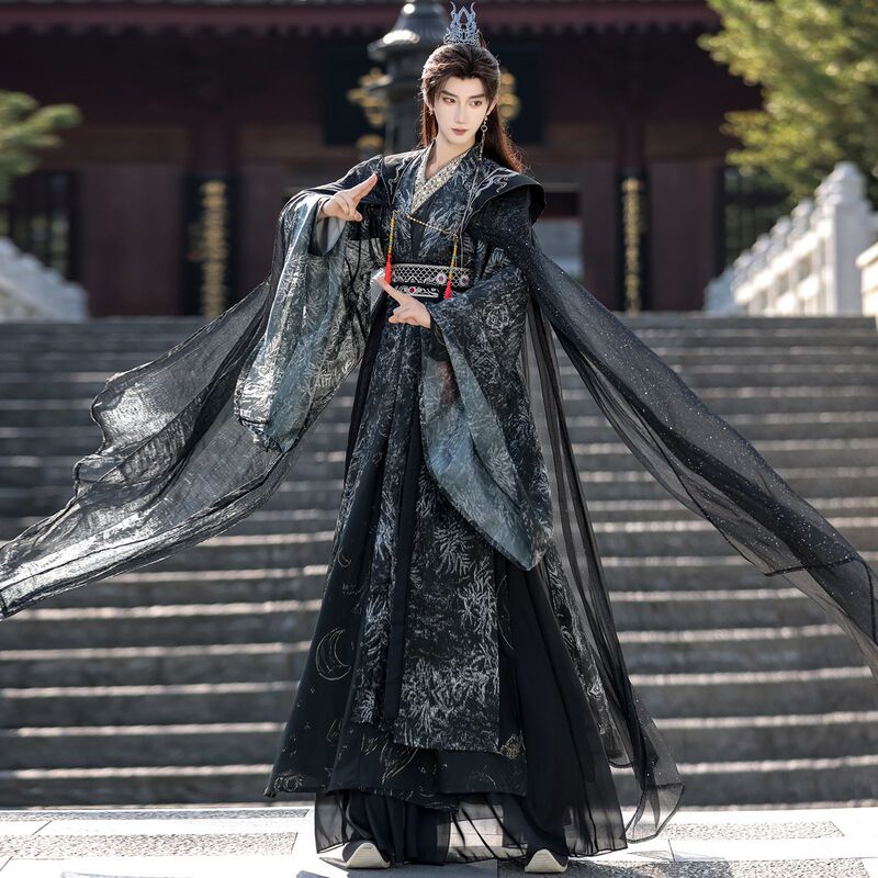 Original Han Dynasty Men's and Women's 2025 New Chinese Style Ethnic Traditional Clothing Film and Television Fairy Style Dark Robe Ancient Costume