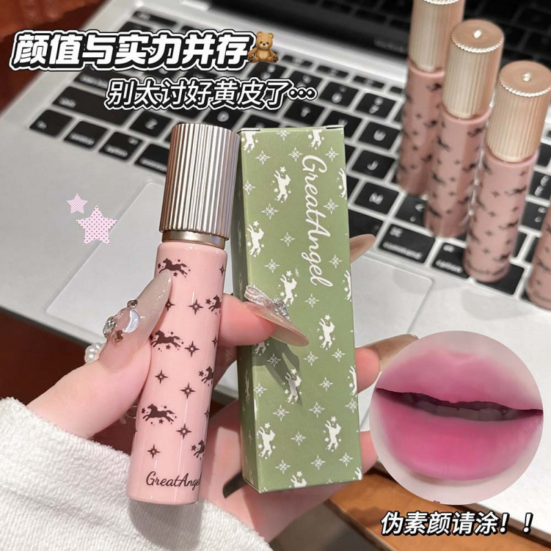 GreatAngel neblina obsidiana mate esmalte labial niebla vello maquillaje no es fácil de descolorar lápiz labial maquillaje transfronterizo