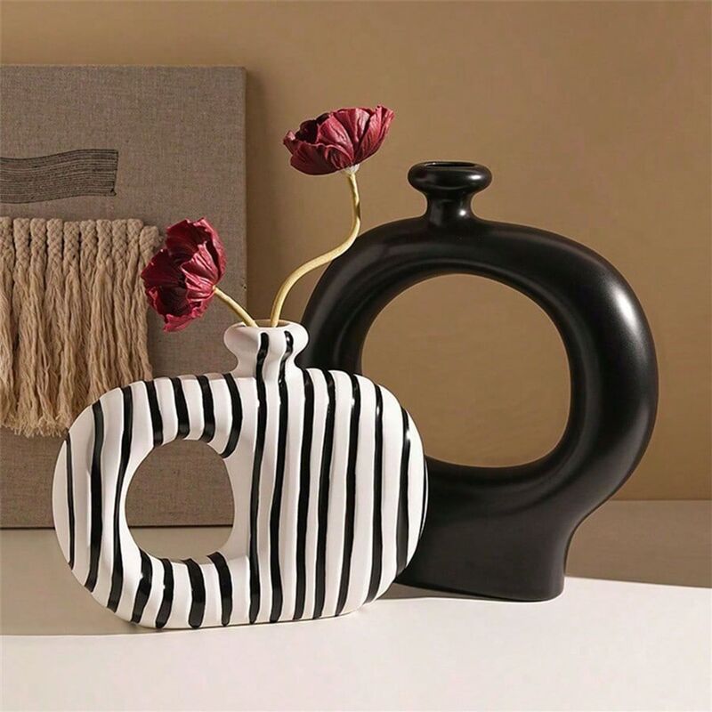 Wabi-Sabi Style Modern Art Creative Minimalist Striped Rope Knot Vase Home Entryway Living Room High-End Decorative Ornament Wabi-Sabi Style Modern Art Creative Minimalist Striped Rope Knot Vase Home Entryway Living Room High-End Decorative Ornament