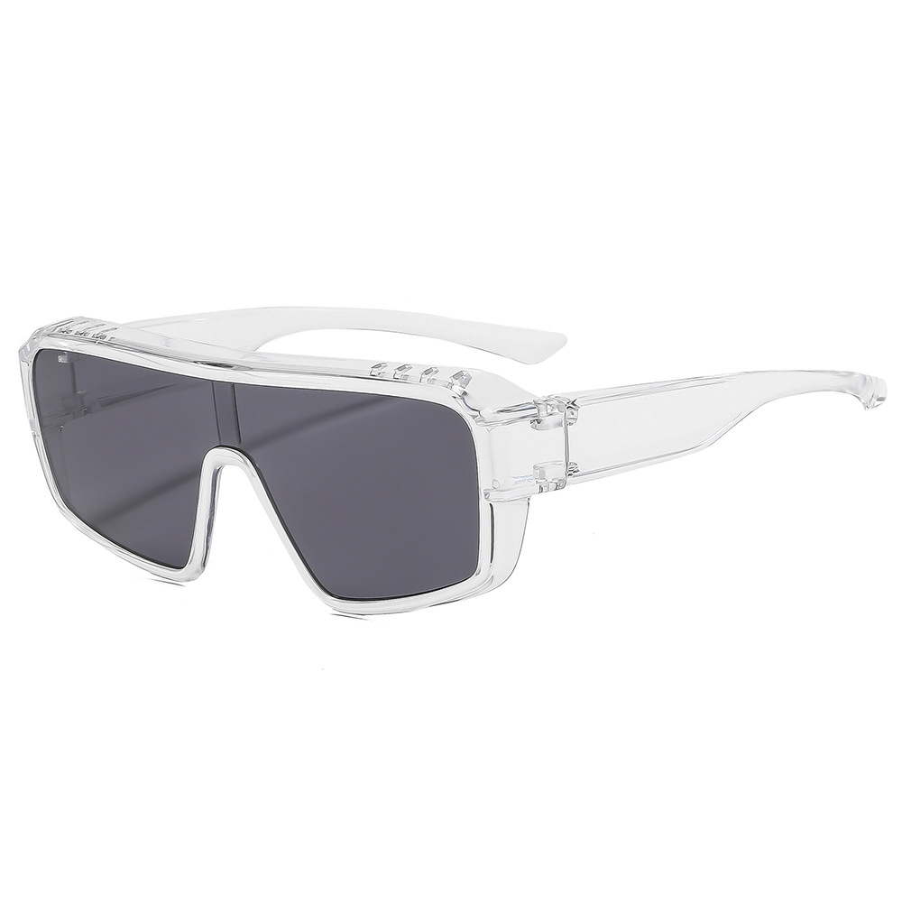 Herenzonnebril met vierkant montuur, over de oren, met UV-beschermende lenzen, modieuze retro rijbril, zwart volledig metalen montuur, unisex_voghion.com