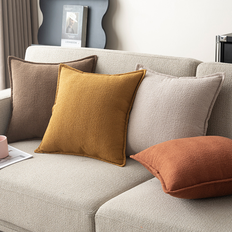 Sofá de tela de lino de nieve de color puro funda de cojín de almohada sala de estar soporte lumbar cabecera de cama cojín trasero grande funda de almohada sin núcleo