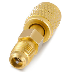 R32 R454B 制冷剂黄铜适配器转接头1/4" Female to 1/4" Male