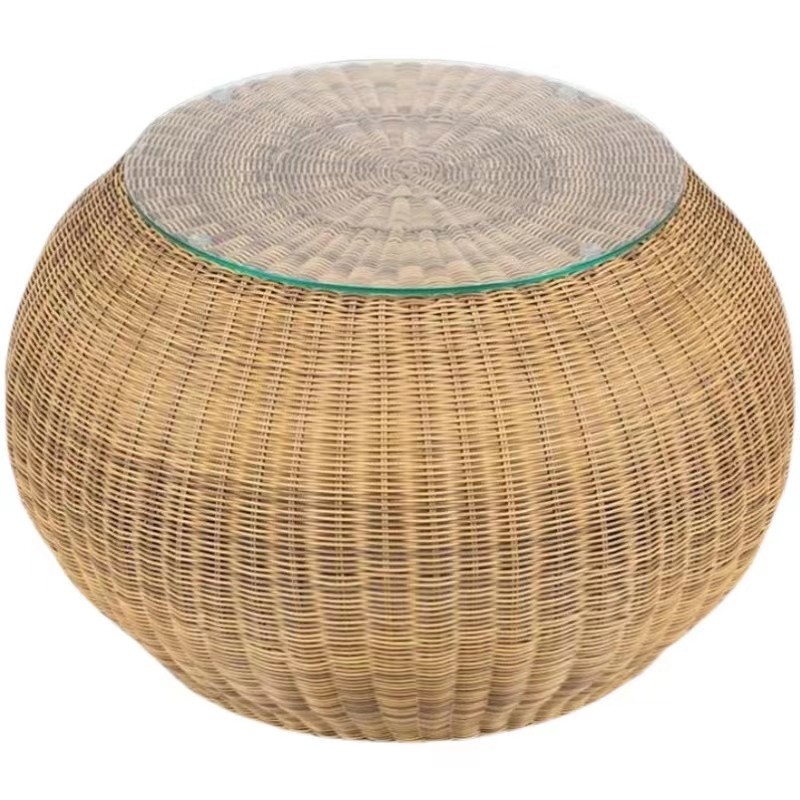 Juego de Sofá y Mesa de Ratán de 3 Piezas para Terraza o Jardín - Muebles de Exterior