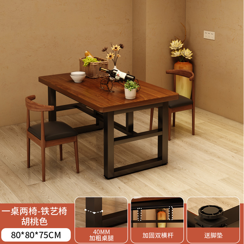 Mesa de comedor pequeña casa de alquiler de alta calidad minimalista mesa rectangular 2025 nueva combinación de mesa de comedor y silla