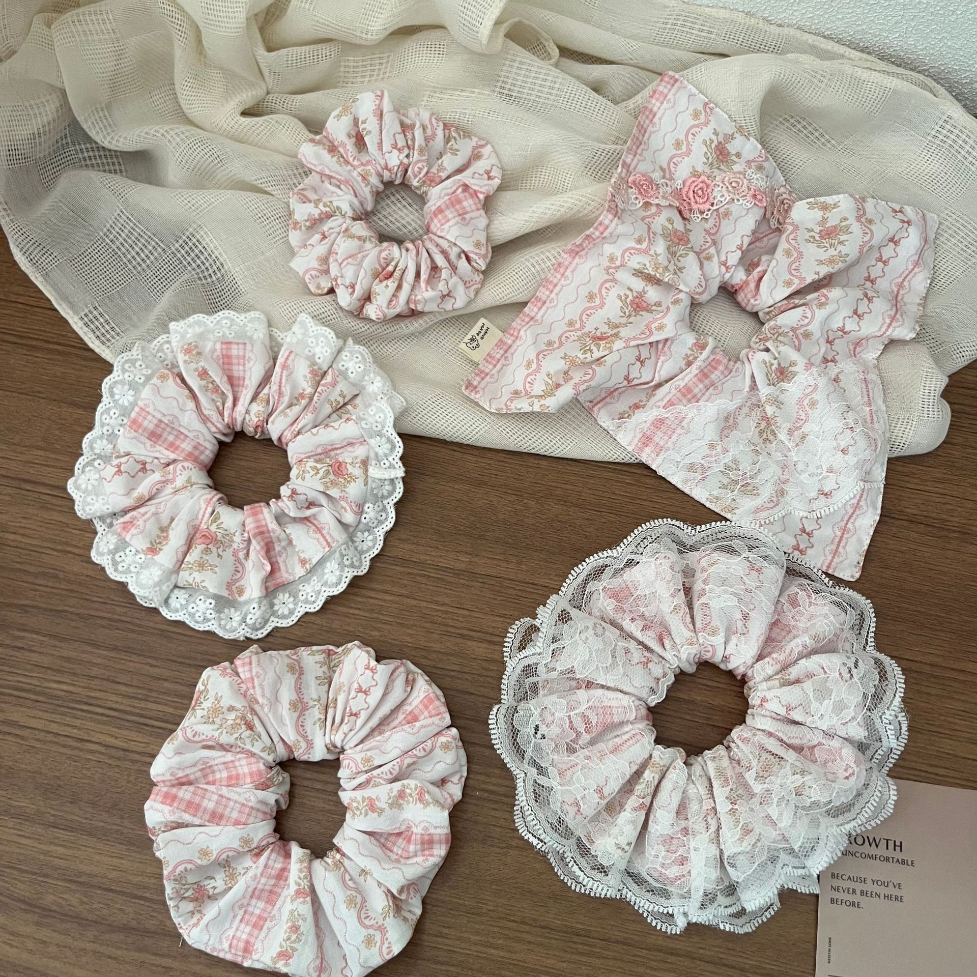 Maxi scrunchie in pizzo stile coreano elastico per coda capelli_voghion.com
