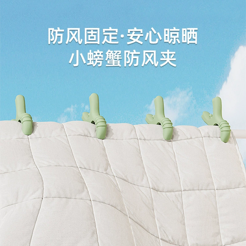 Прочные ветрозащитные прищепки для сушки одеял, силиконовые зажимы в форме краба для фиксации простыней и одежды.