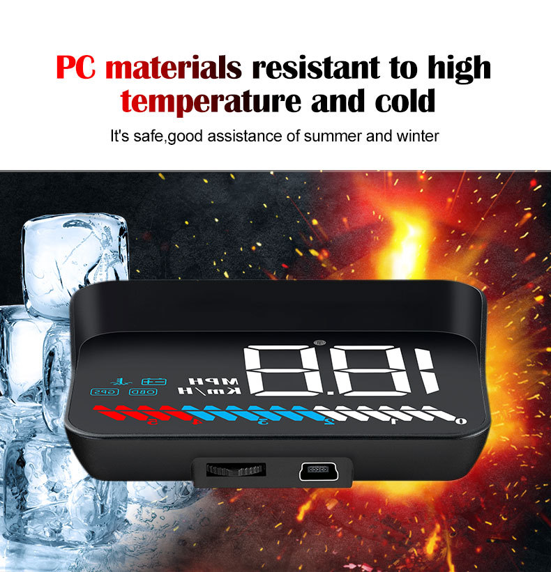 Car Hud Head-Up Display, High-Definition Smart Head-Up Display for Vehicles, Portable Modified Speedometer Projection