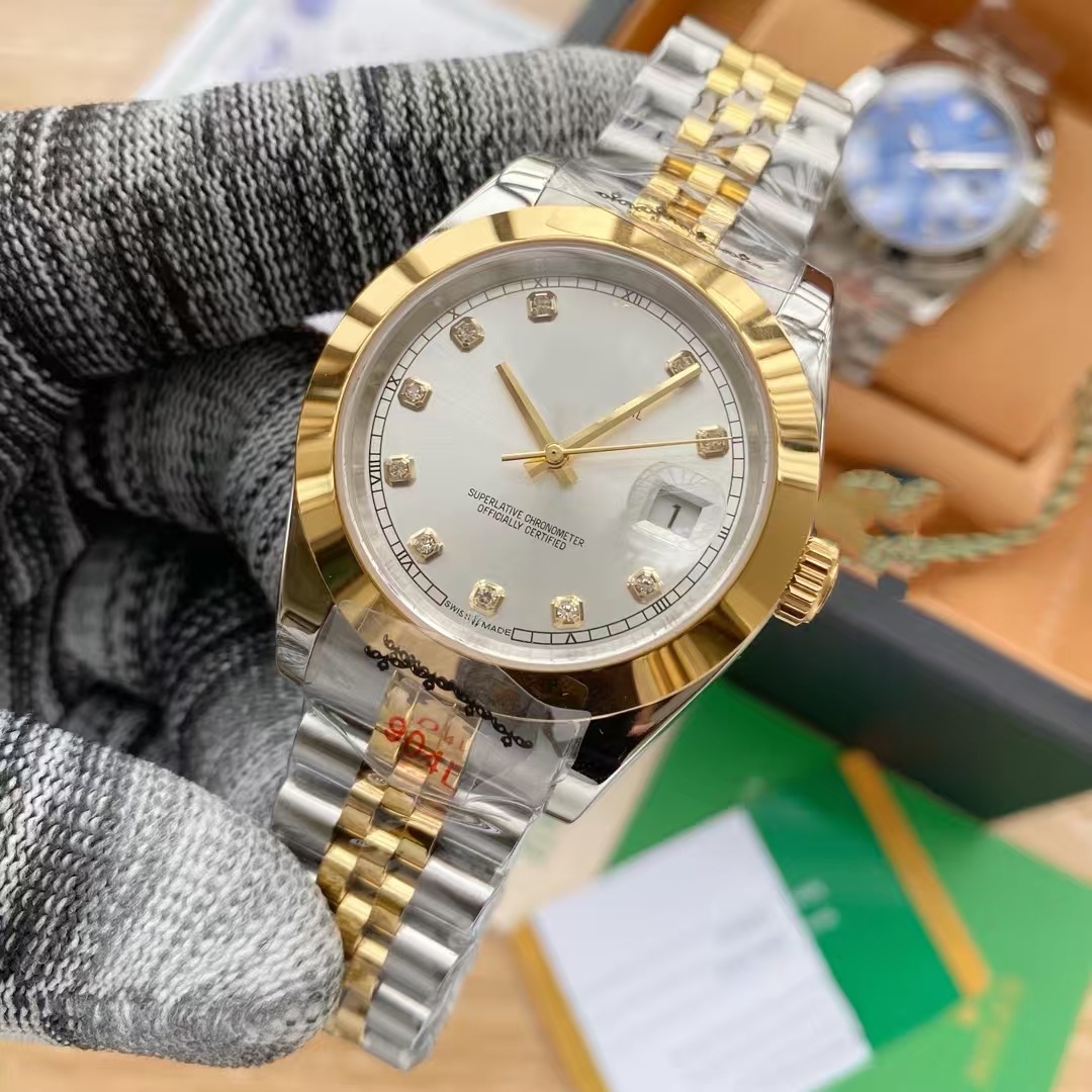 Log Aaa Men's Automatic Mechanical Watch High Quality Three-Hand Diamond-Inlaid Luminous Calendar Steel Strap Danny Road Watch