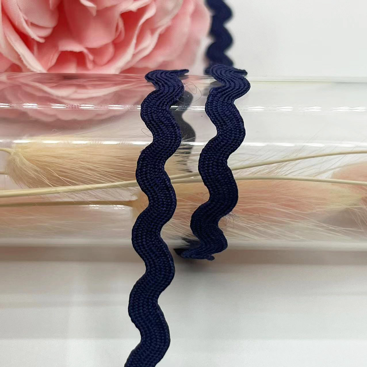 5mm onda de color sólido en forma de S borde curvo de encaje cortina de cinta sombrero ropa para niños accesorios de boda accesorios de ropa en stock