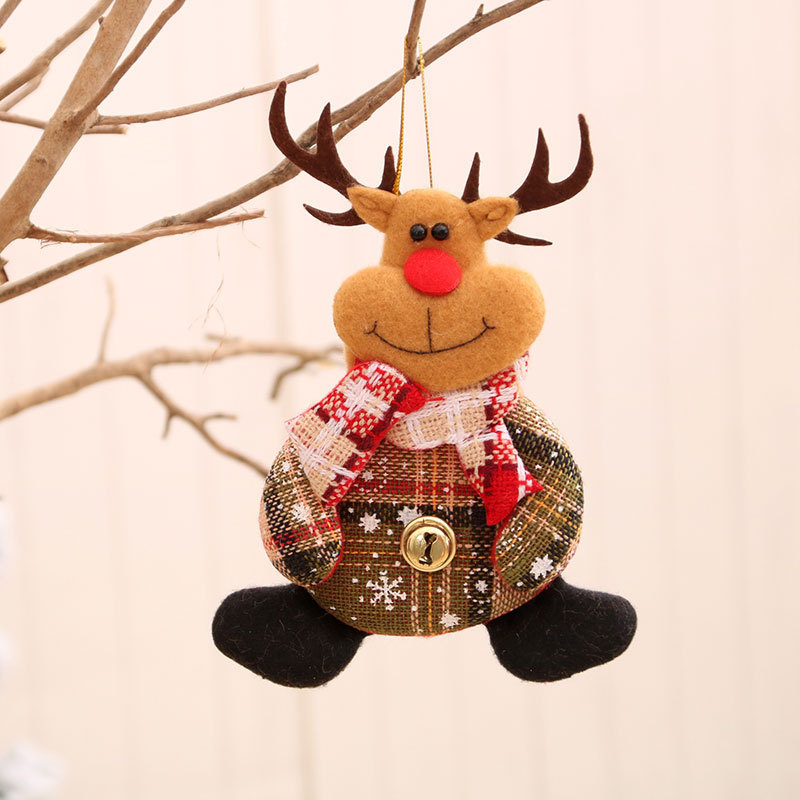 Decoraciones de Navidad anciano muñeco de nieve ciervo regalos de Navidad pequeño colgante muñeca de peluche colgante de árbol de Navidad suministros