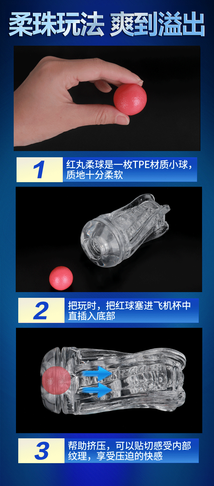 Linglong High-Transparency Airplane Cup Manual Male Masturbator, TPE Sleeve, Compact Travel Size — detail image 5