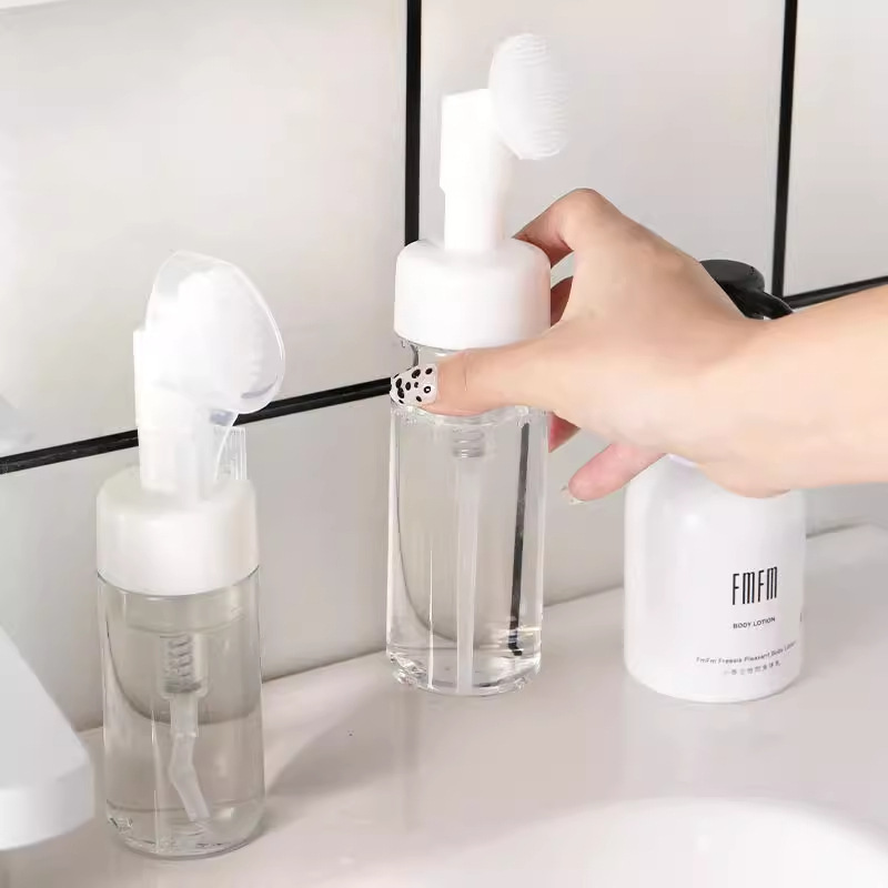 Limpieza facial botella separada espumante tipo prensado espumante limpiador facial lavar el cabello espuma botella de taza espumante