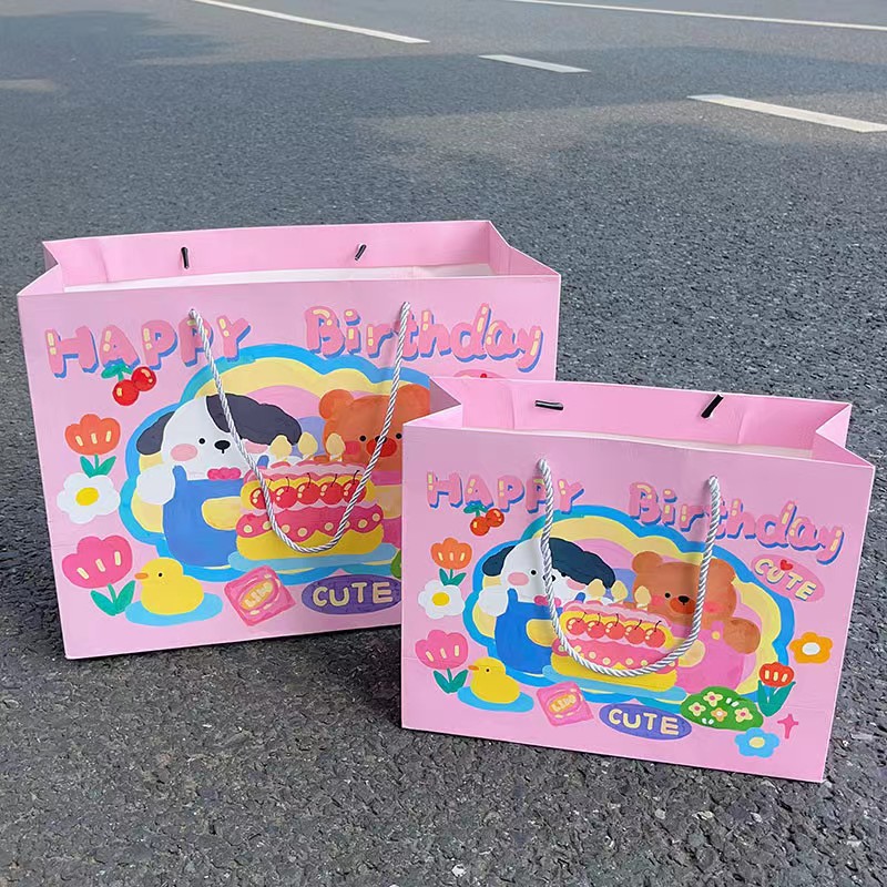 핑크 케이크 곰돌이; 소형 (백색 카드 30*12*24 가로형)