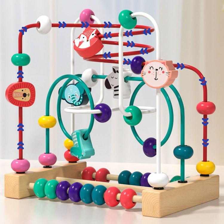Juguetes educativos para niños, cuentas de frutas y animales, bloques de construcción multifuncionales, cuentas, regalos para niños de guardería y educación temprana