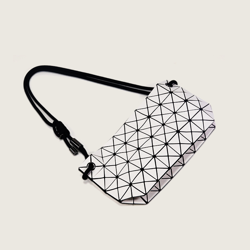 Zhai San Yi Sheng Tofu Bag 2024 Neues Modell Geometrisches Rautenmuster Kordelzugbeutel Modische und minimalistische Umhängetasche mit Tragegriff