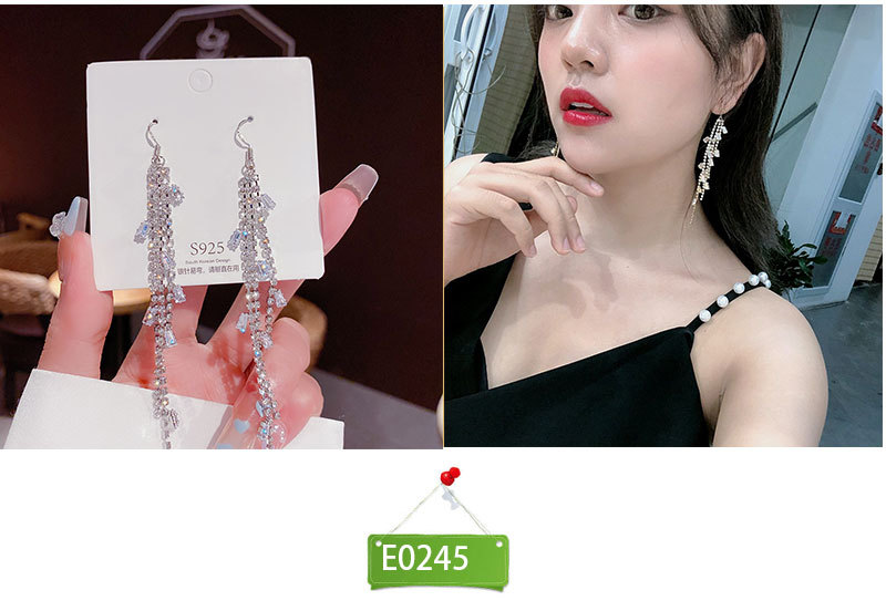 Fashion Tassel Heart Shape Bow Knot Imitation Pearl Copper Inlay Rhinestones Drop Earrings 1 Pair display picture 3