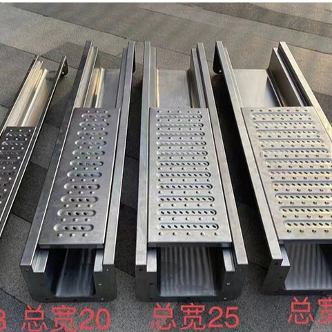 Stainless Steel Drainage Ditch U-Shaped Channel Drain Cover Rainwater Grate Durable and Long-Lasting Waterway Cover for Car Wash Areas