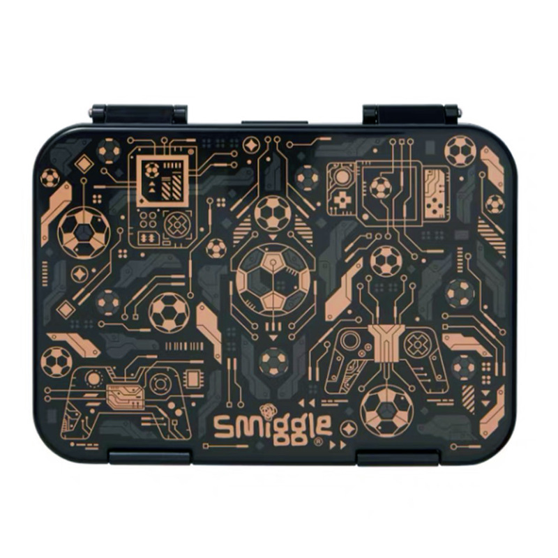 Smiggle Golden Football Schoolbag Box Set para niños Papelería Bolsa de almacenamiento multifuncional Mochila de descompresión Regalo