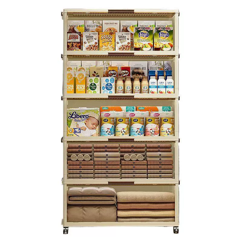 Foldable storage box system, multilayer reinforced bedside organizer, 50/60/72 cm sizes