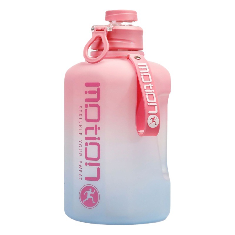 Gradiente de verano taza de agua de gran capacidad botella de agua deportiva mango portátil Cubo de grasa taza de plástico hervidor hexagonal