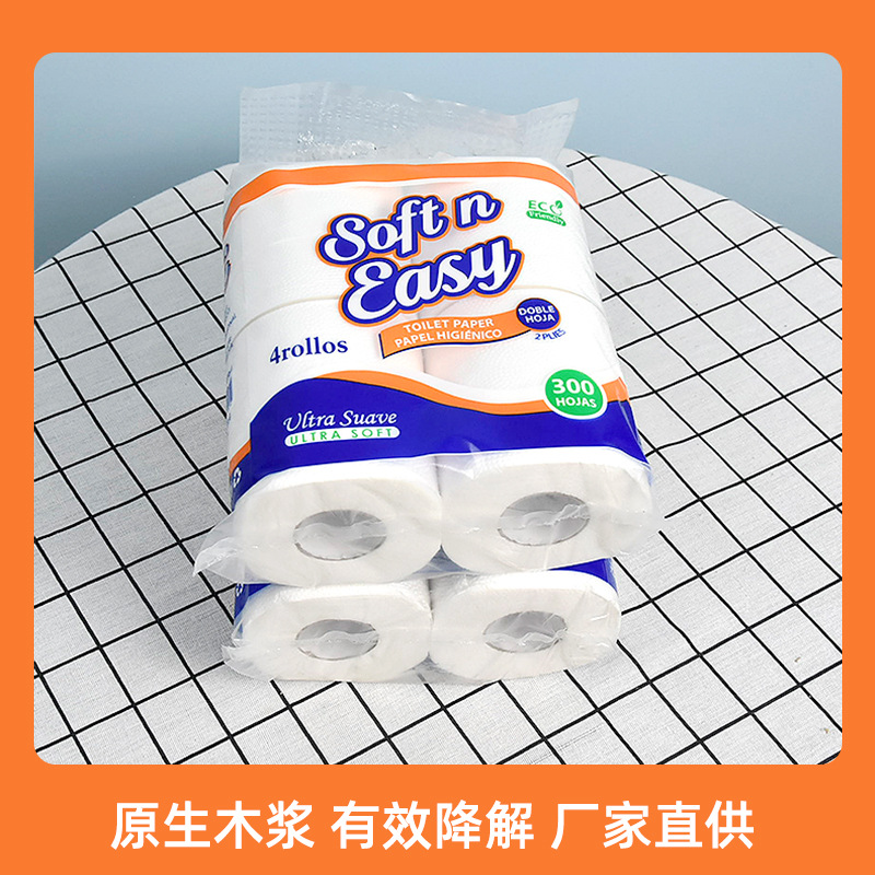 Papel higiénico de personalización de exportación Pulpa de madera Papel higiénico