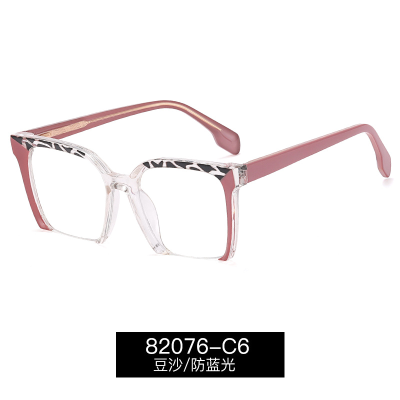 82076 nuevo anti-azul gafas de luz mujer CP insertar pierna moda retro Placa de color gafas lisas puede ser equipado con gafas de miopía