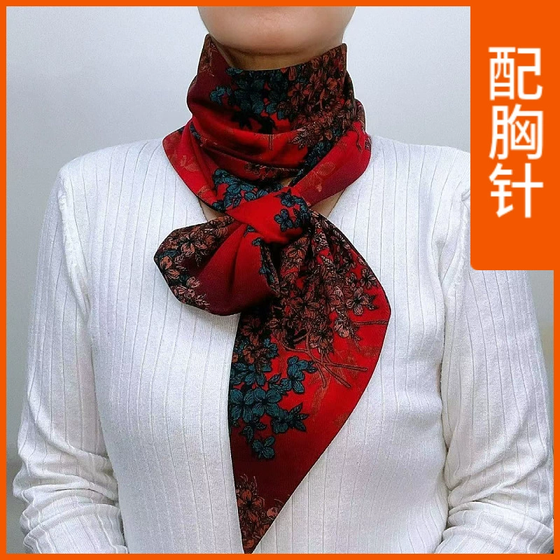 Длинный демисезонный теплый модный шарф, брошь, 14×140см, с защитой шеи