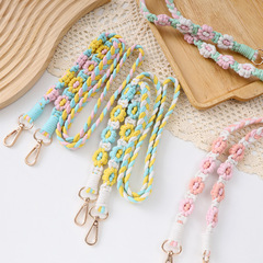 国境を越えたボヘミアンの手編みバッグのストラップアマゾンの携帯電話のストラップは、小さなデイジーの斜めのストラップを背負うことができる