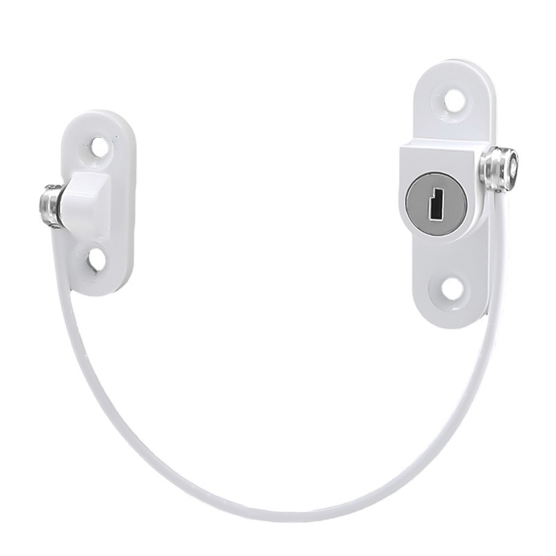 Wire rope window lock aluminum alloy sliding door casement window anti-theft safety lock plastic steel window lock stopper