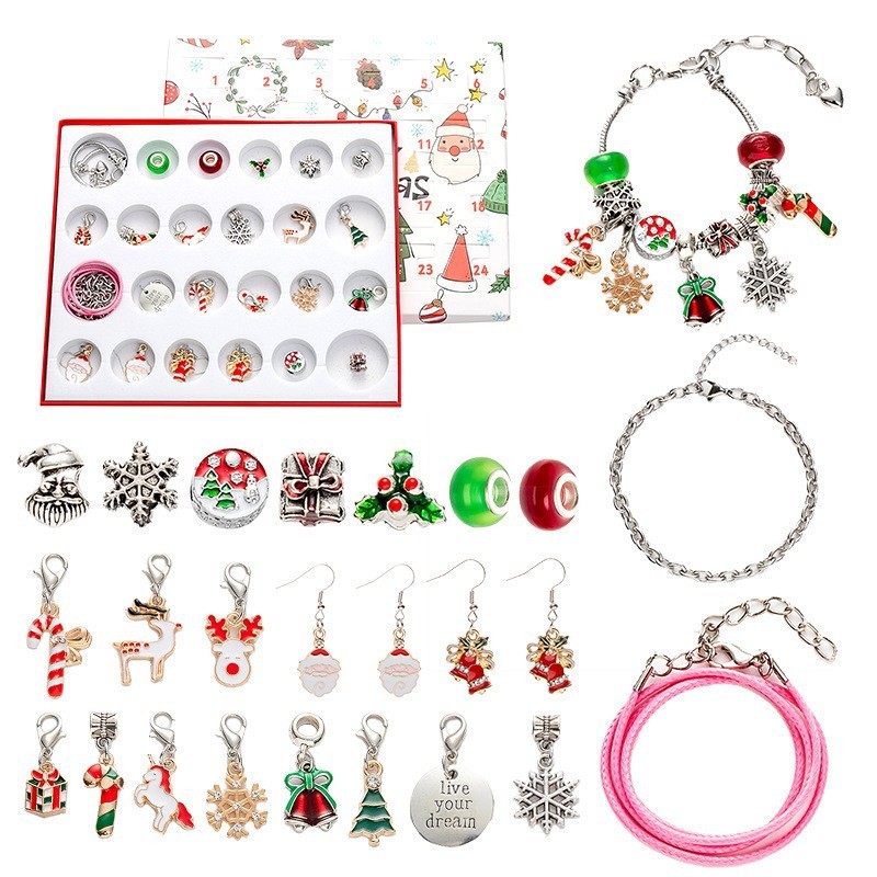 新しいクリスマスブラインド箱セット雪花滴油ビーズブレスレットかわいいクリスマス老人鈴クリスマスツリーアクセサリー|undefined