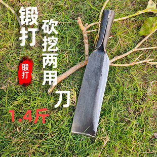 Hand-Forged High-Carbon Steel Hatchet, One-Piece Forged, Powerful for Chopping and Digging, Dual-Purpose Design, Made of A35 Spring Steel