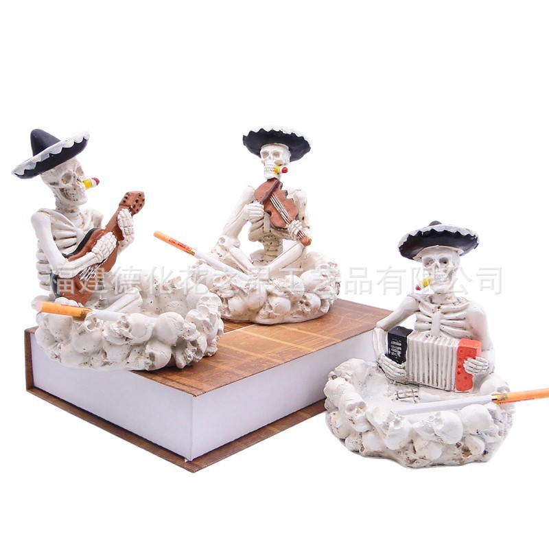 Cenicero de calavera de resina transfronteriza, regalo de cráneo personalizado, regalo de novio del día del padre, accesorios de Halloween