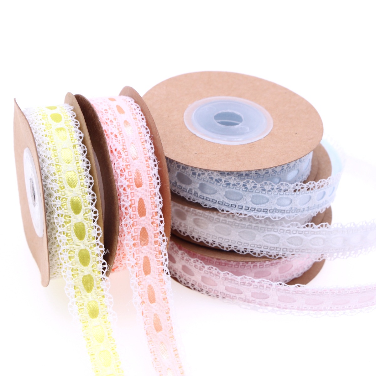 (2개) 공장 15MM 봄과 여름 폴리 에스터 비 탄성 레이스 리본 헤어 액세서리 활 선물 꽃 포장 리본