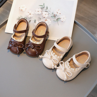 Girls Fashion Small Leather Shoes Spring and Autumn New Soft-soled Princess Shoes Children's Korean-style Beans Shoes Women's Toddler Shoes Single-layer Shoes