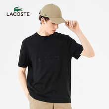 LACOSTE法国男装夏季时尚休闲刺绣纯色圆领短袖T恤男TH8602